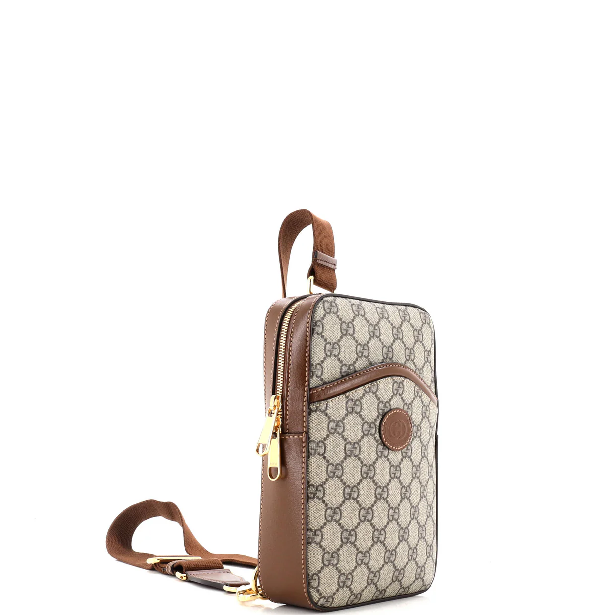 Interlocking G Patch Sling Bag GG Coated Canvas Small - Deep Luxury