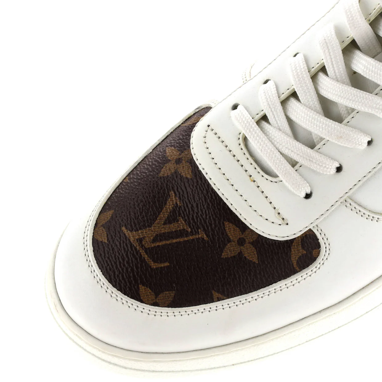 Men's Rivoli Low-Top Sneakers Leather with Monogram Canvas - Deep Luxury