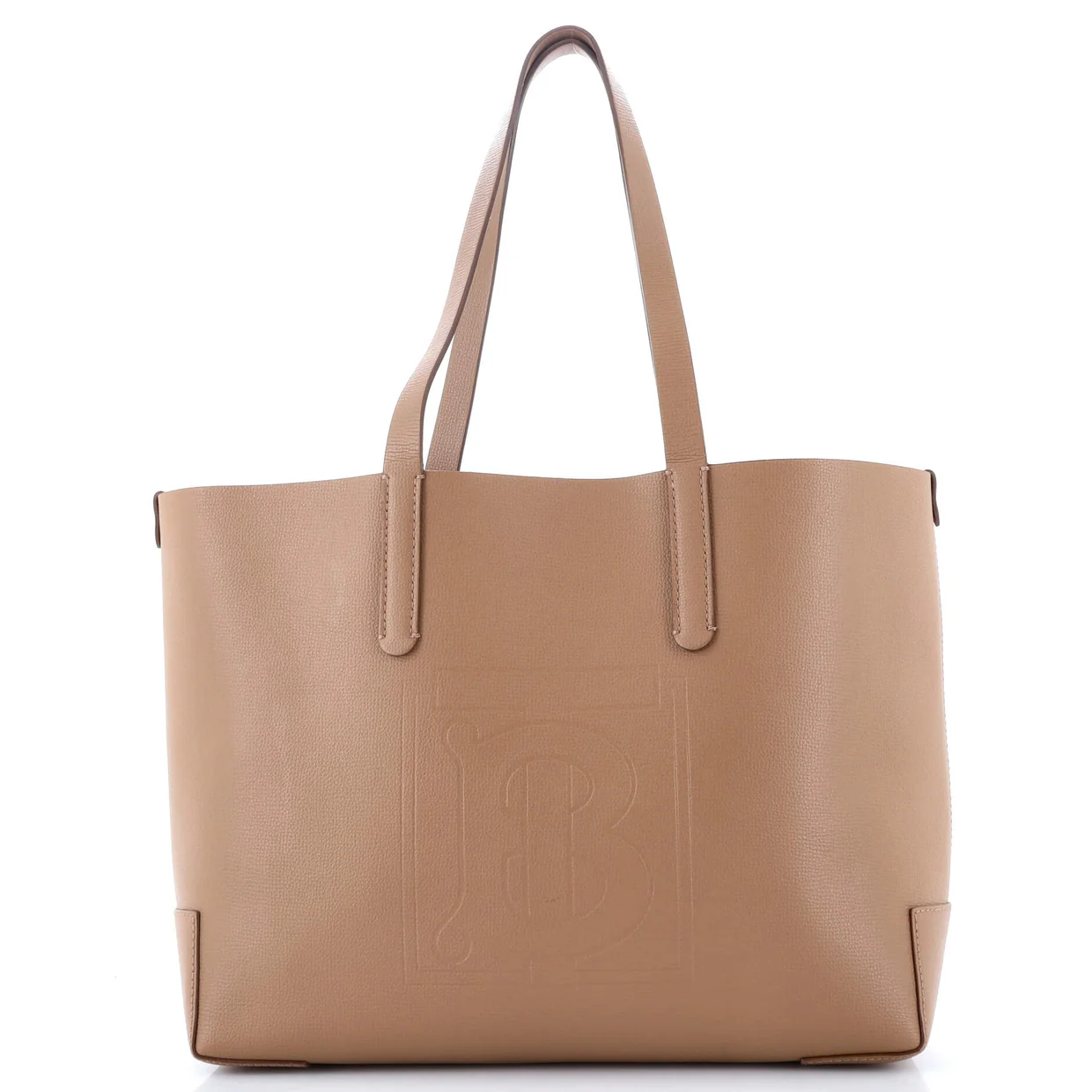 TB Logo Tote Leather Medium - Deep Luxury