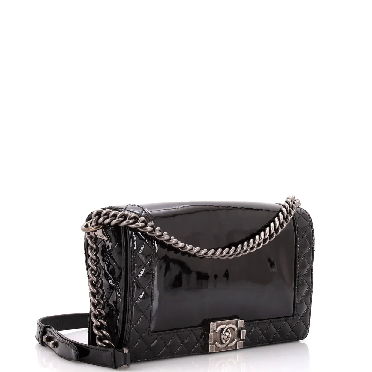 Reverso Boy Flap Bag Patent New Medium - Deep Luxury