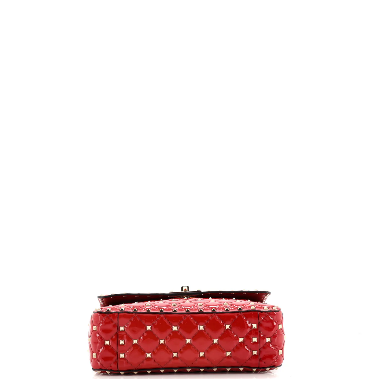 Rockstud Spike Flap Bag Quilted Patent Medium - Deep Luxury