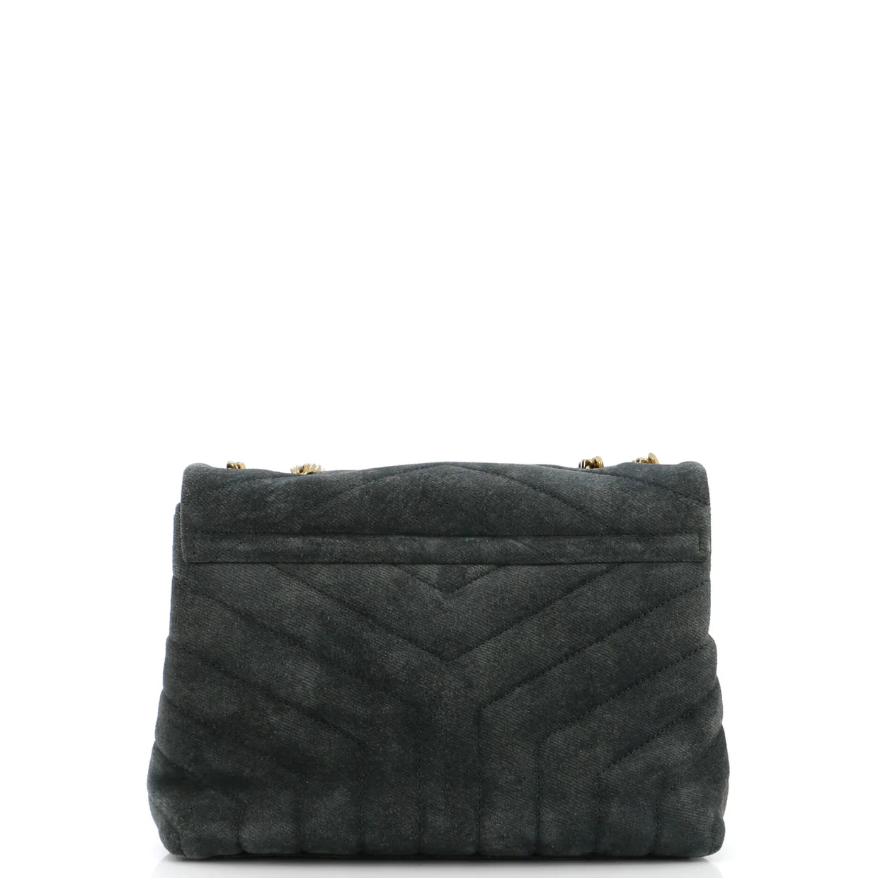 Loulou Shoulder Bag Matelasse Chevron Suede Small - Deep Luxury