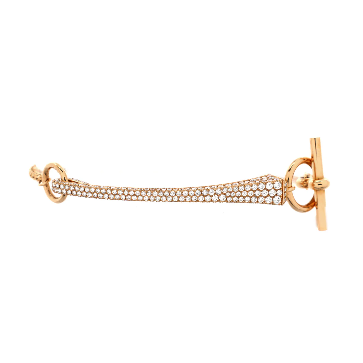 Clou de Forge Chain Bracelet 18K Rose Gold with Pave Diamonds - Deep Luxury