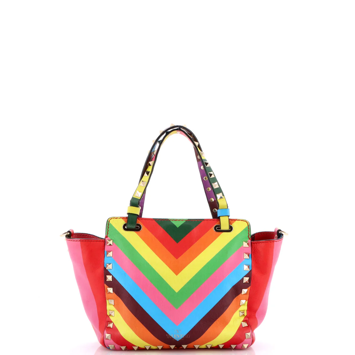 1973 Rockstud Tote Striped Leather Mini - Deep Luxury