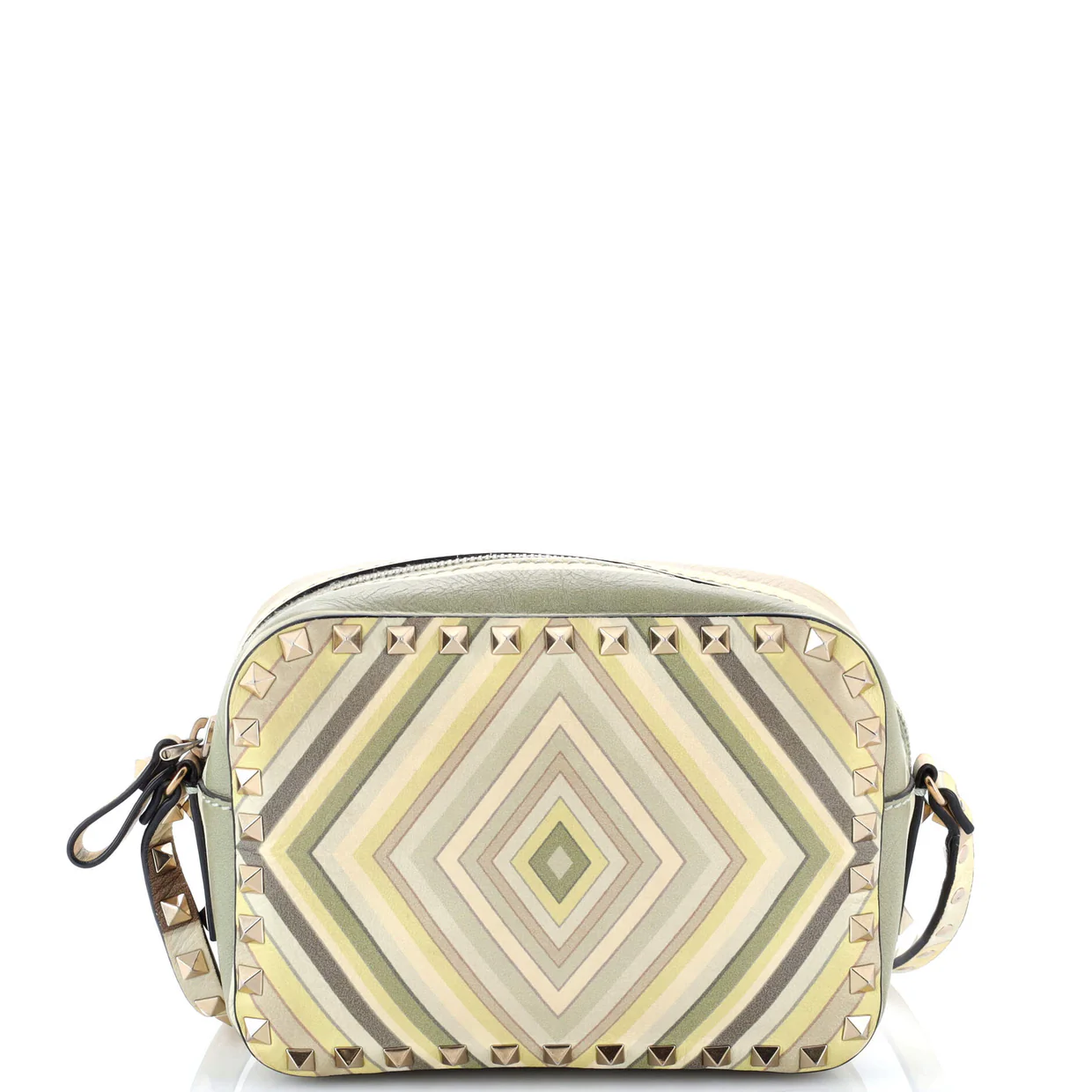 1975 Rockstud Camera Crossbody Bag Striped Leather - Deep Luxury