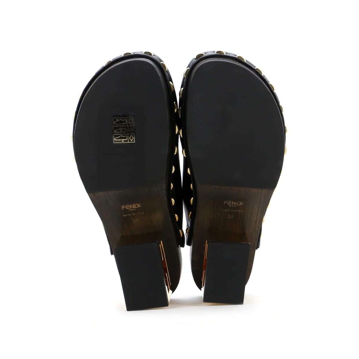 Women's FF Block Clogs Leather - Deep Luxury