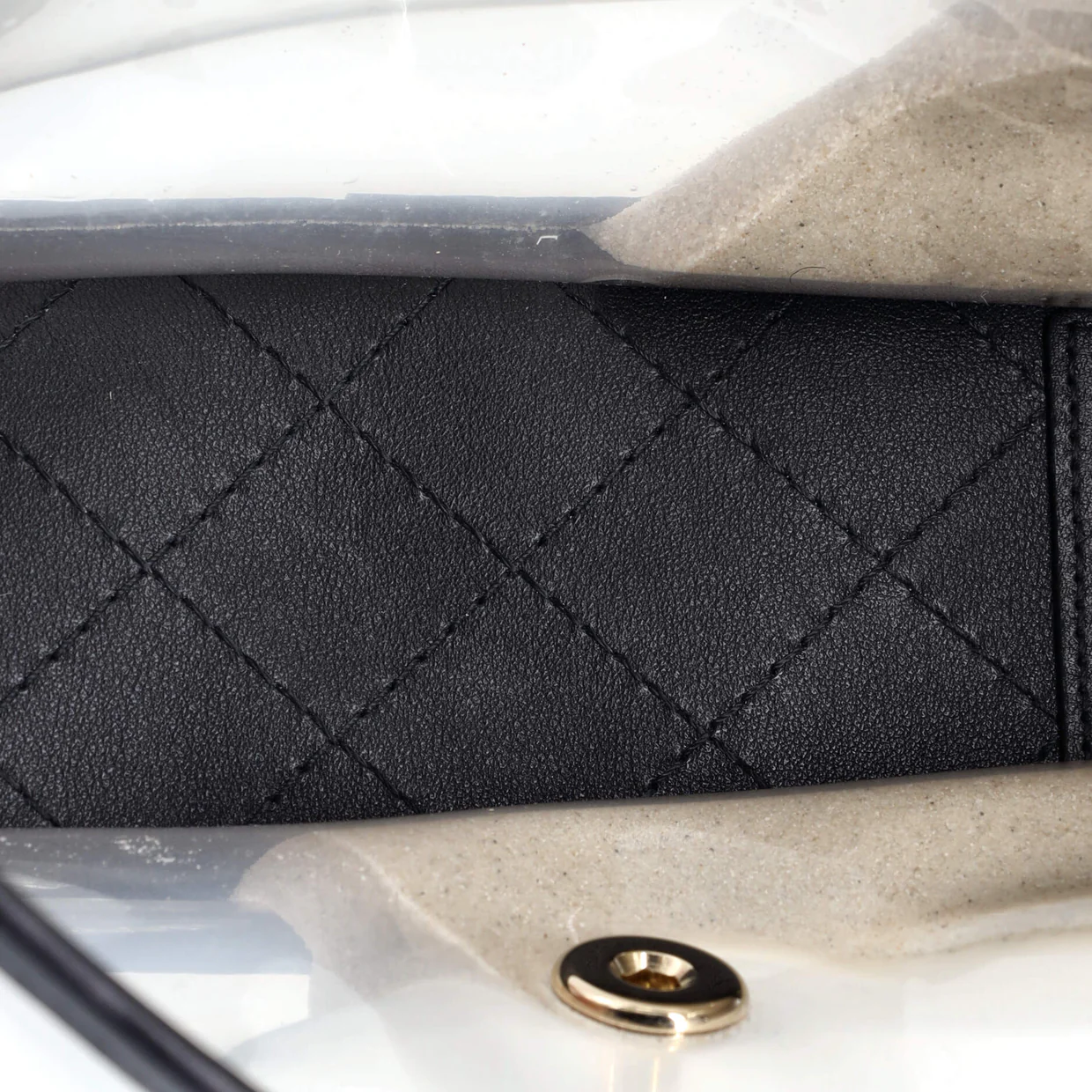 Sand By The Sea Pearl Flap Bag PVC with Lambskin Medium - Deep Luxury