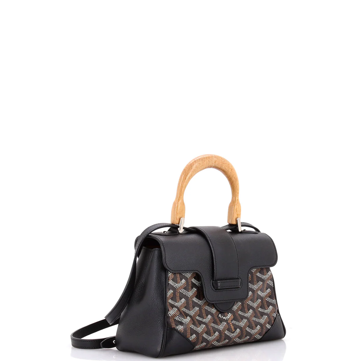 Saigon Top Handle Bag Coated Canvas with Leather Mini - Deep Luxury