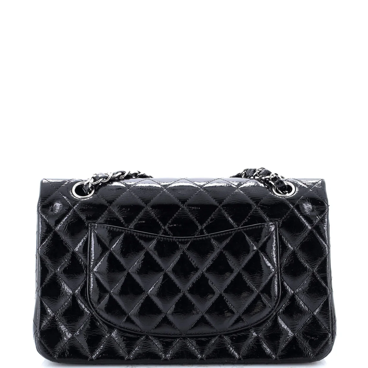 Classic Double Flap Bag Quilted Crinkled Patent Medium - Deep Luxury
