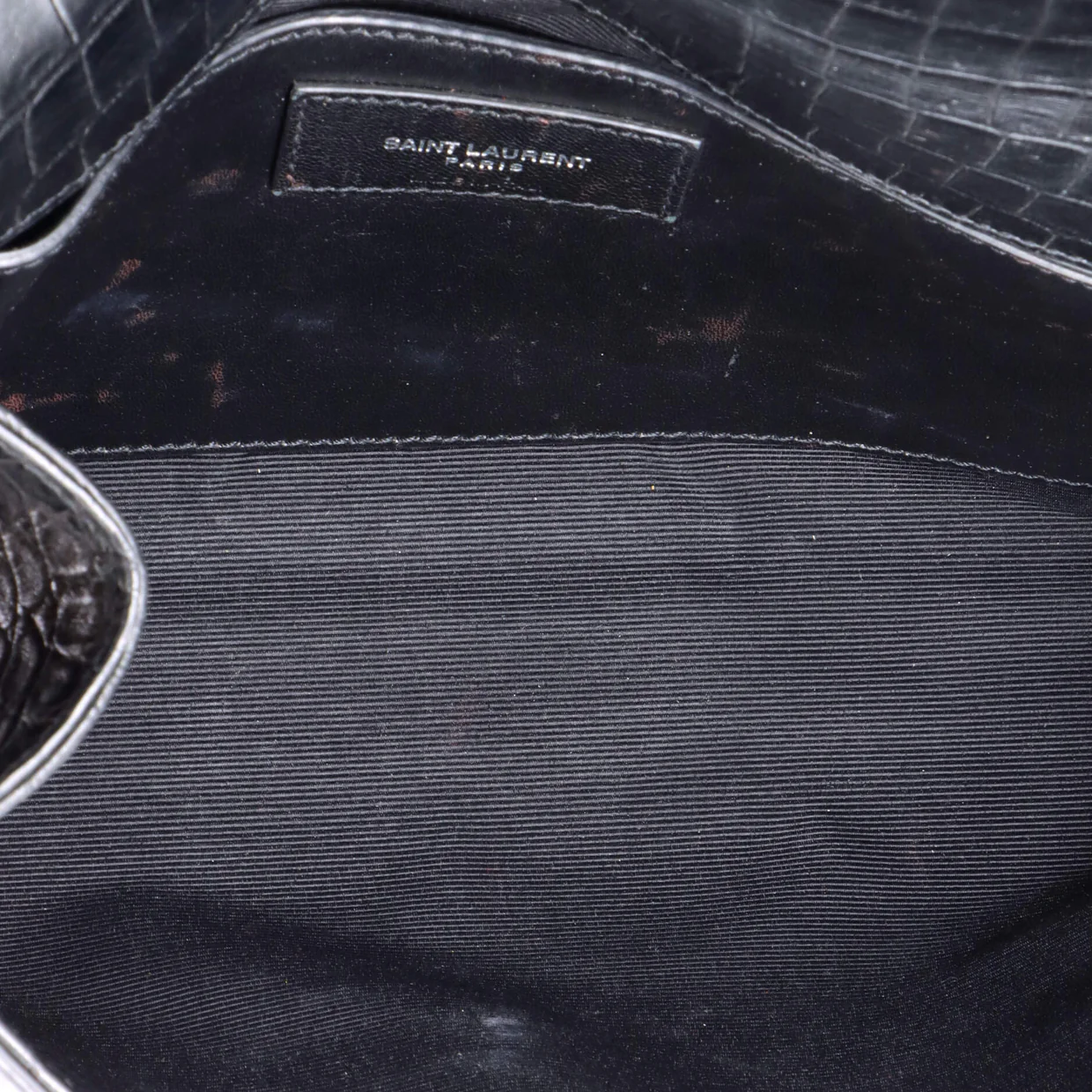 Classic Monogram Tassel Crossbody Bag Crocodile Embossed Leather Medium - Deep Luxury