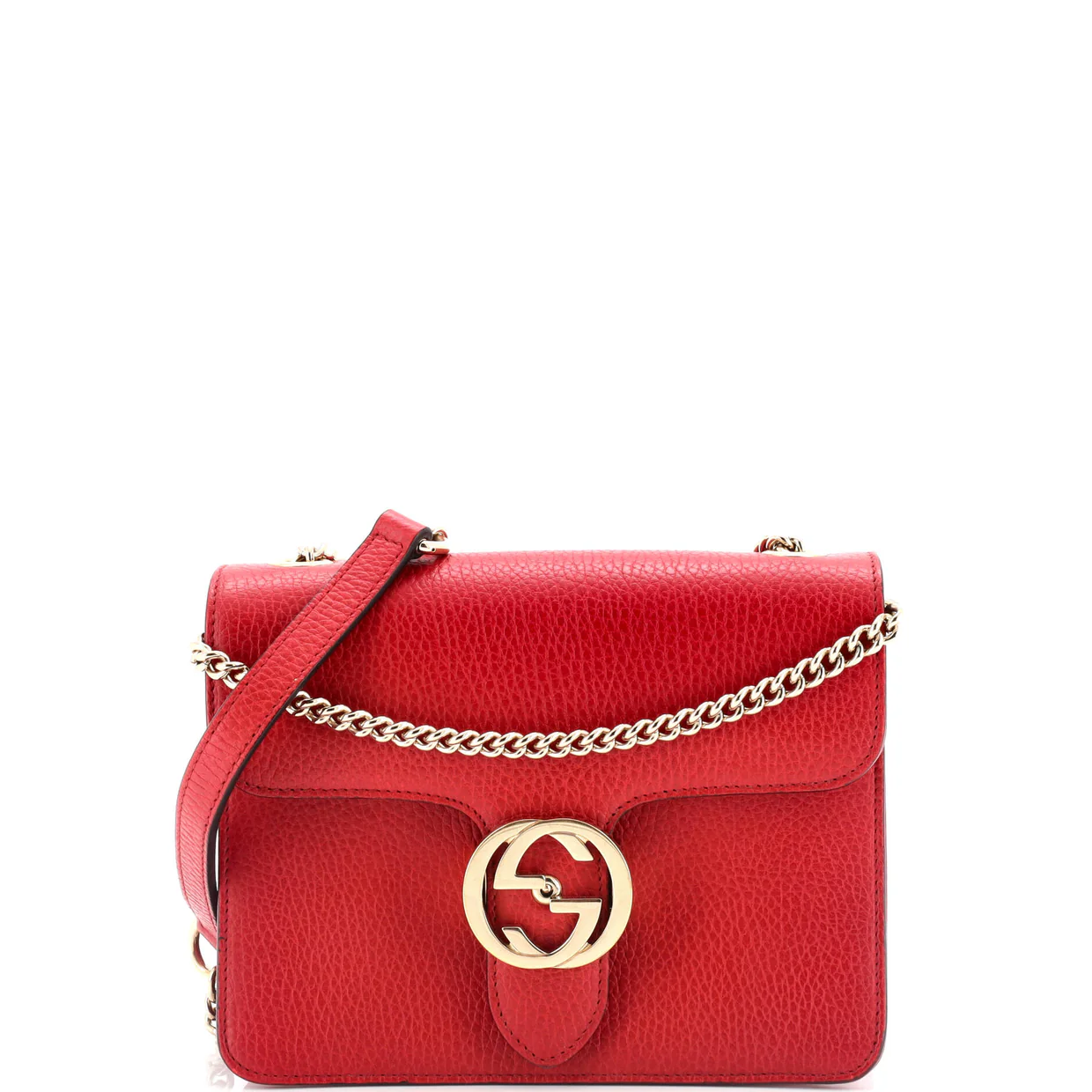 Interlocking Shoulder Bag Leather Small - Deep Luxury