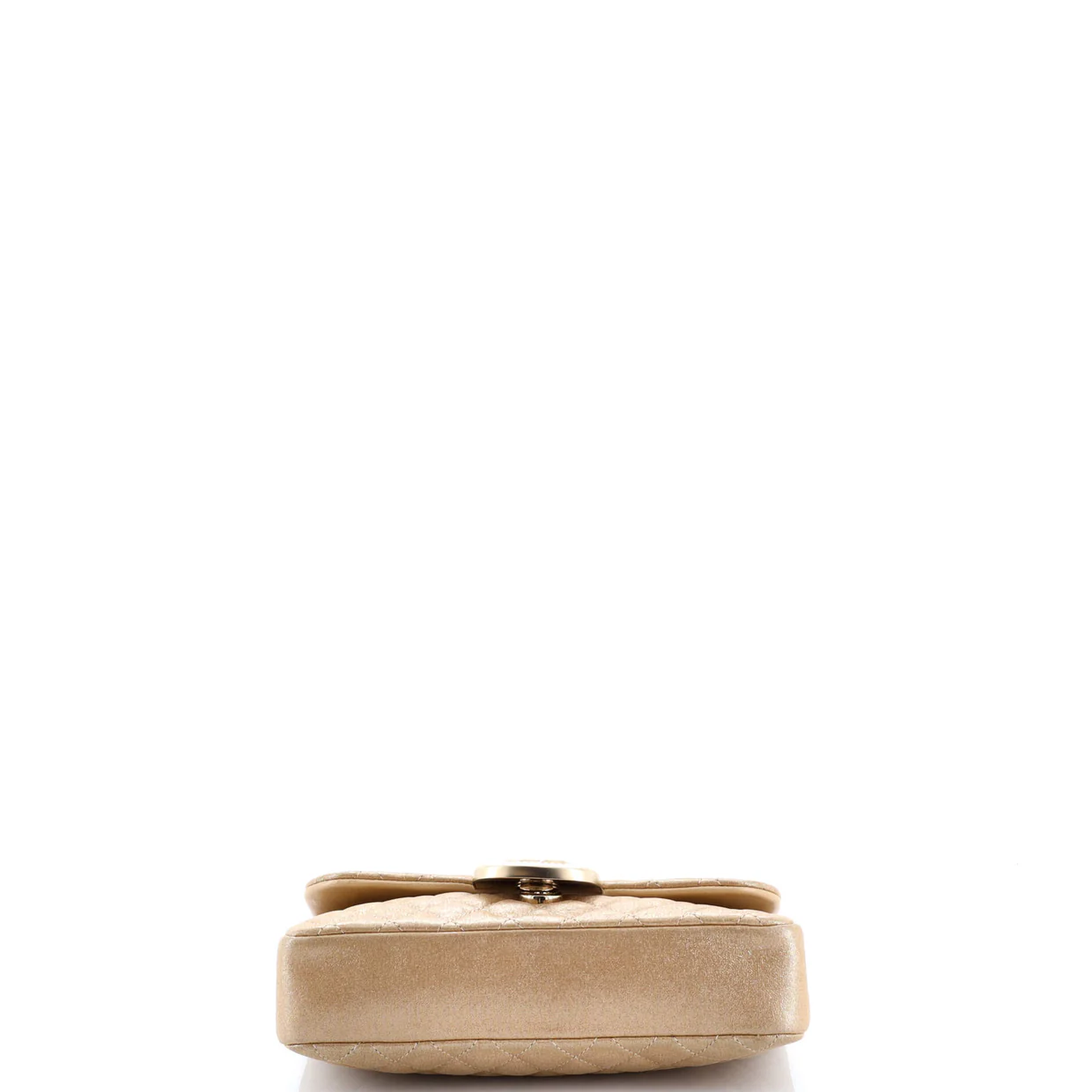 Pearl CC Crystal Flap Bag Quilted Iridescent Fabric Small - Deep Luxury