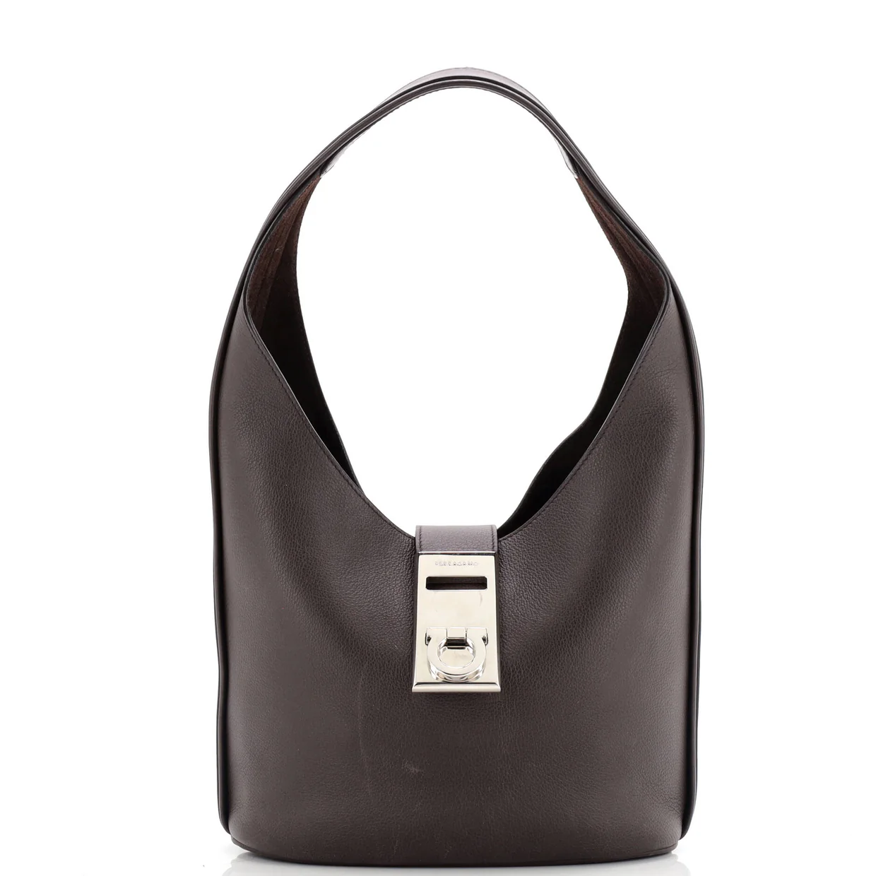 Gancini Buckle Hobo Leather Medium - Deep Luxury