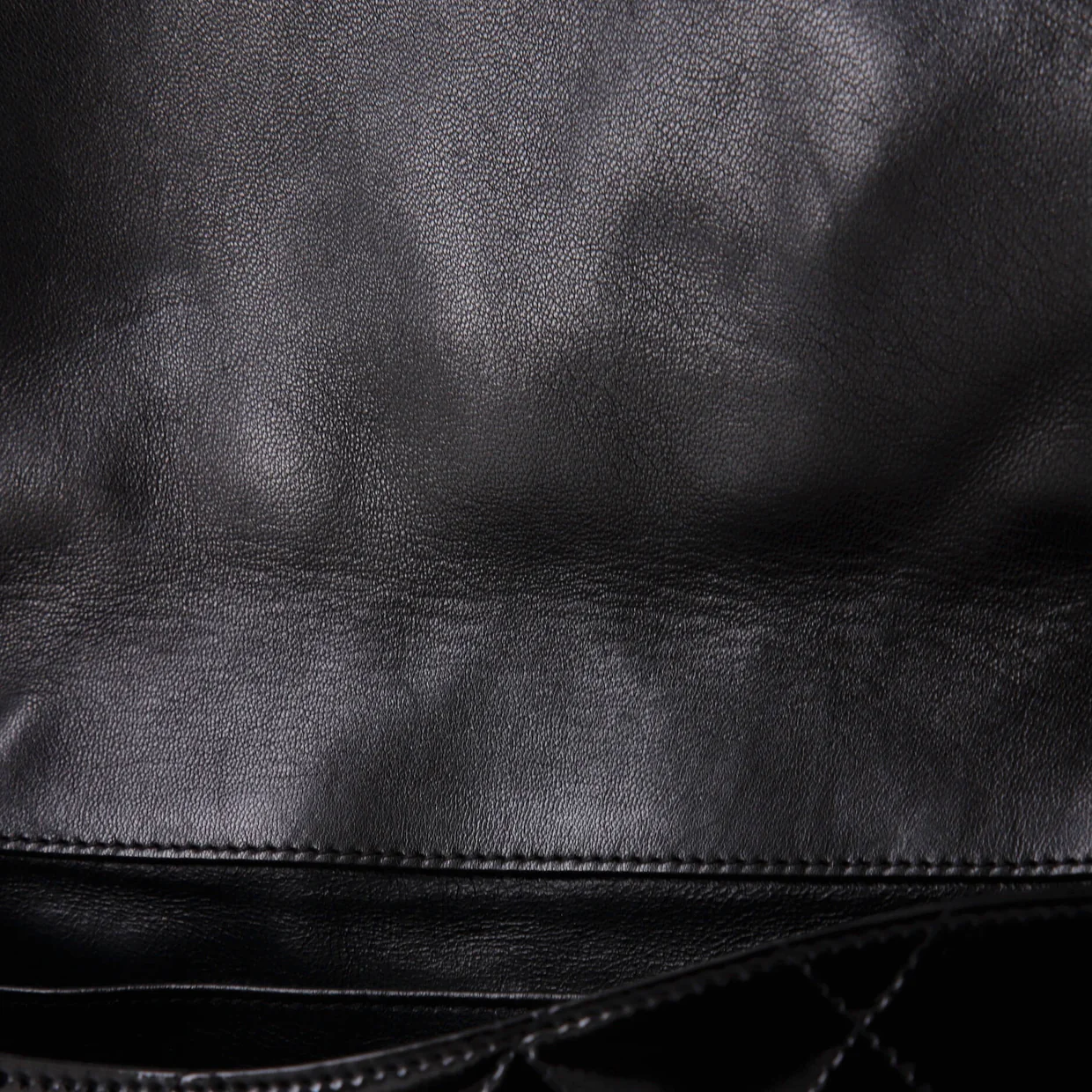 Clutch with Chain Quilted Patent - Deep Luxury