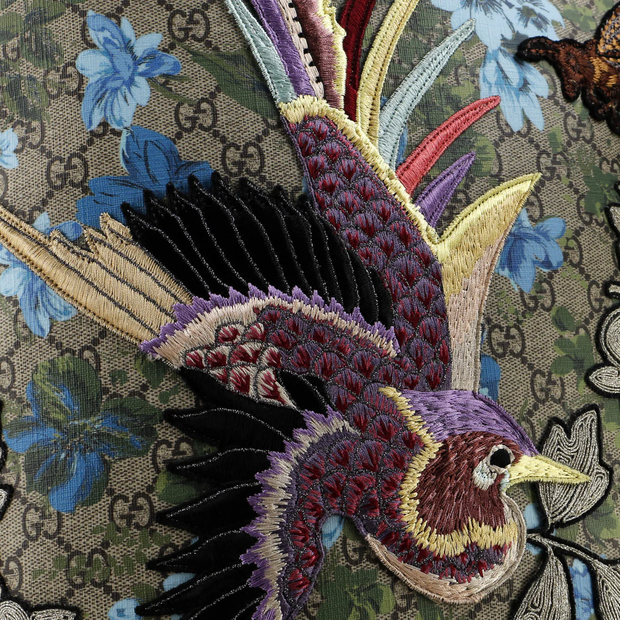 Zip Backpack Embroidered Printed GG Coated Canvas Medium - Deep Luxury
