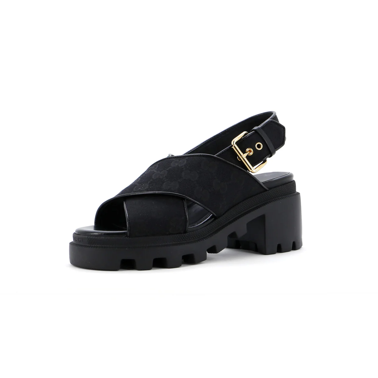 Women's Lug Sole Platform Slingback Sandals GG Canvas - Deep Luxury
