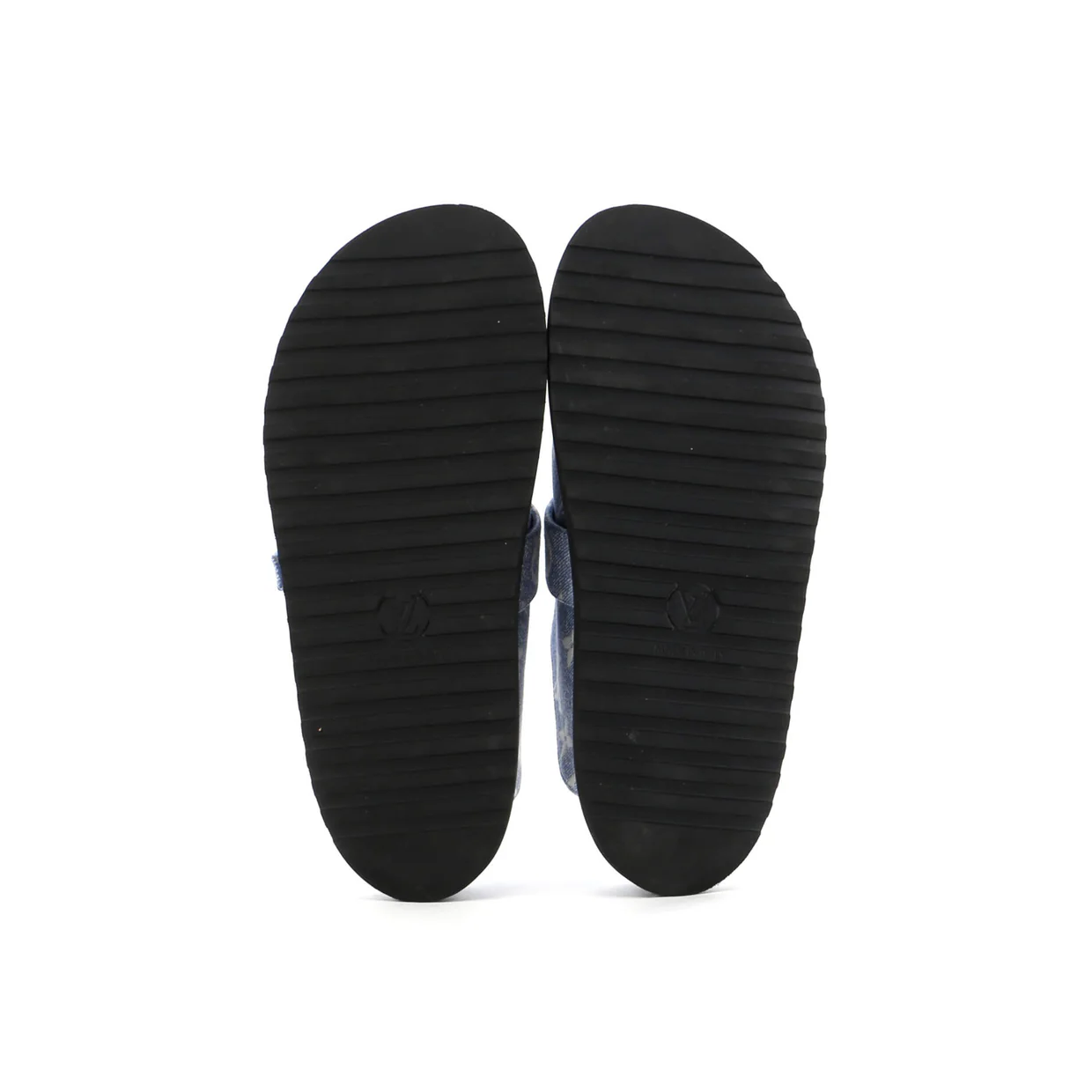 Women's Cosy Flat Clog Mules Monogram Denim - Deep Luxury