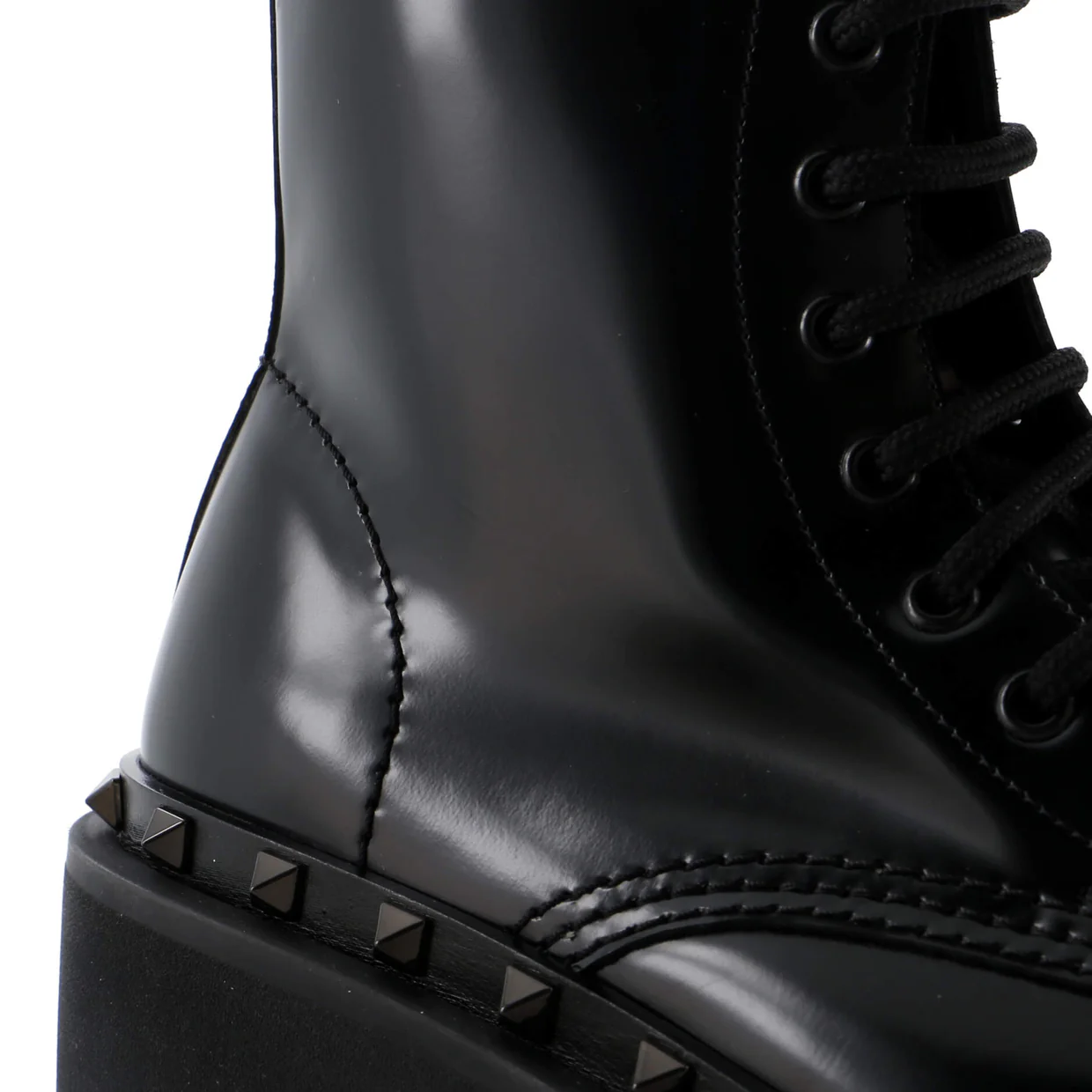 Women's Rockstud M-Way Combat Boots Leather - Deep Luxury