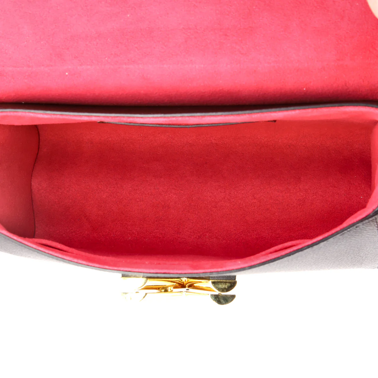 Twist Handbag Leather and Monogram Teddy Shearling MM - Deep Luxury