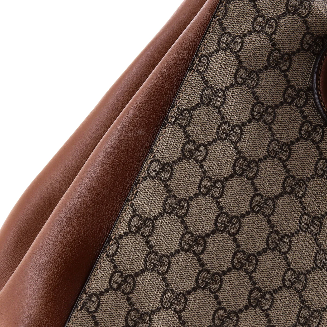 Trapezoid Top Handle Tote GG Coated Canvas Medium - Deep Luxury