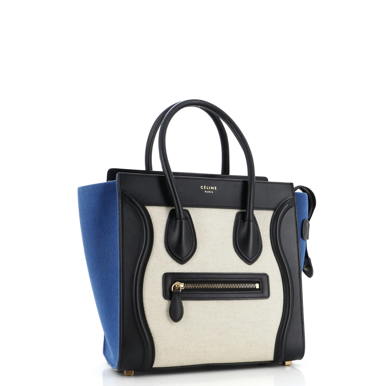 Tricolor Luggage Bag Canvas and Leather Micro - Deep Luxury