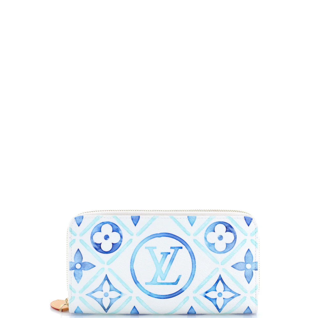 Zippy Wallet By The Pool Monogram Tile Canvas - Deep Luxury
