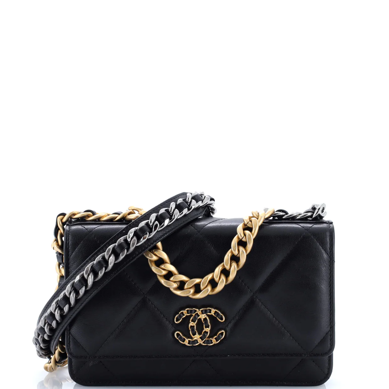 19 Wallet on Chain Quilted Goatskin - Deep Luxury