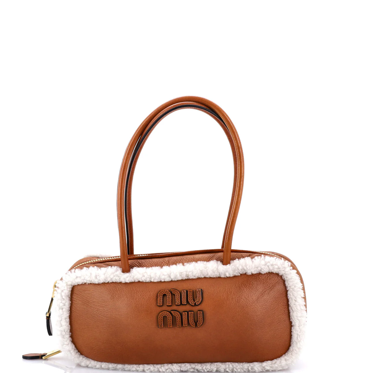 Arcadie Top Handle Bag Shearling with Leather Large - Deep Luxury