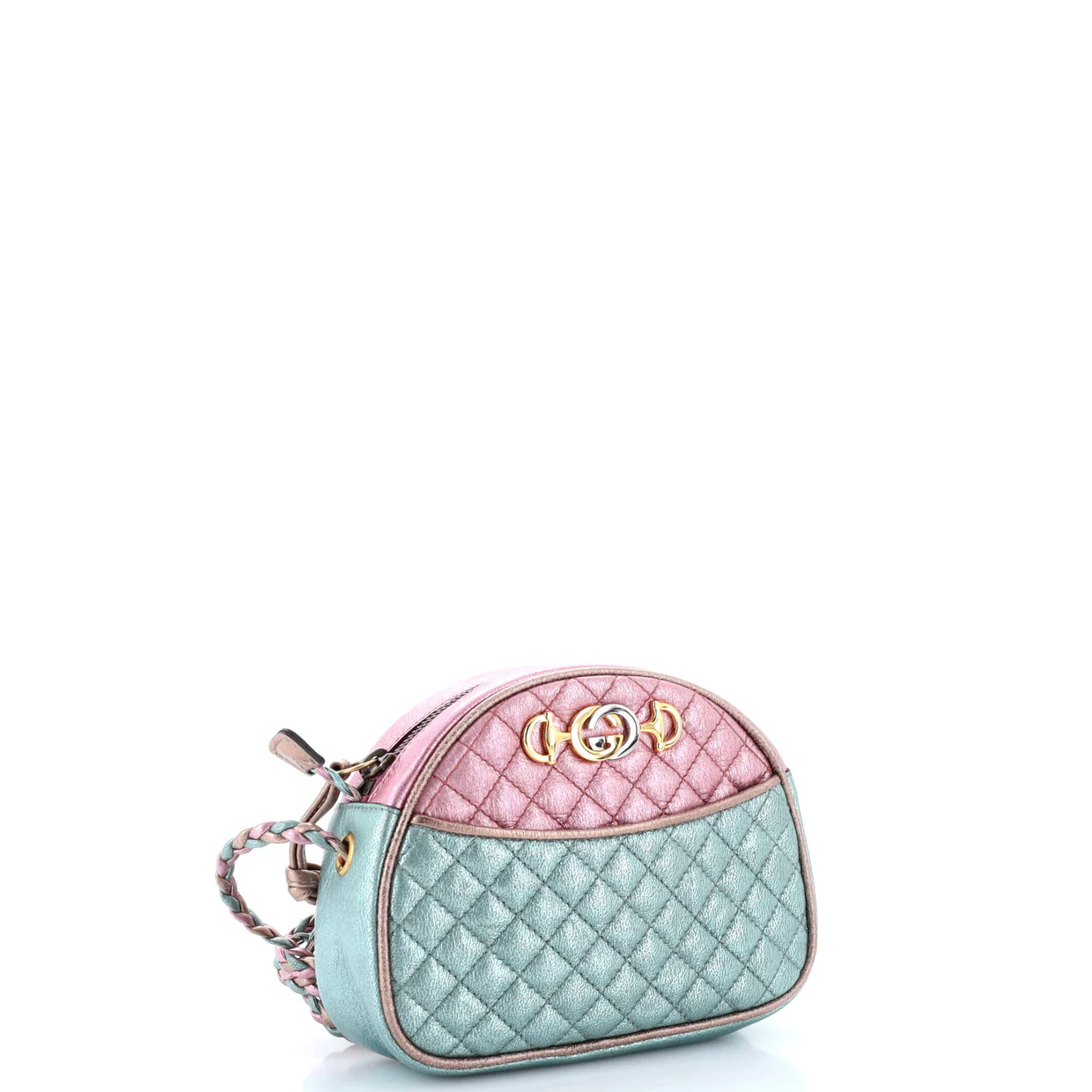 Trapuntata Camera Shoulder Bag Quilted Laminated Leather Mini - Deep Luxury