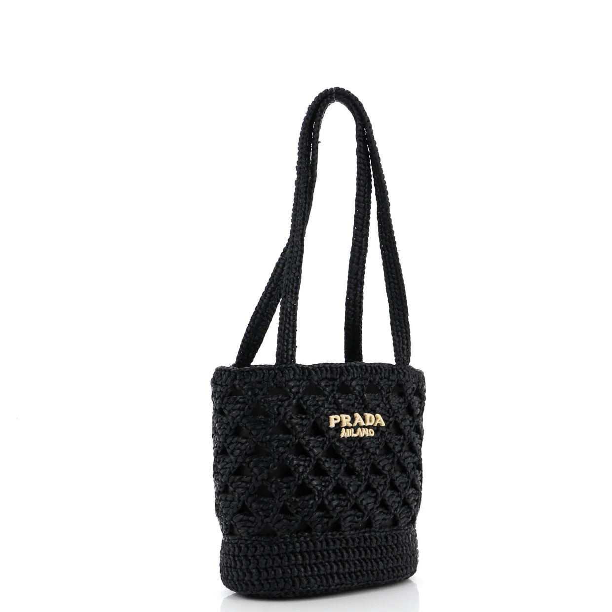 Triangle Logo Tote Raffia Crochet Mini - Deep Luxury