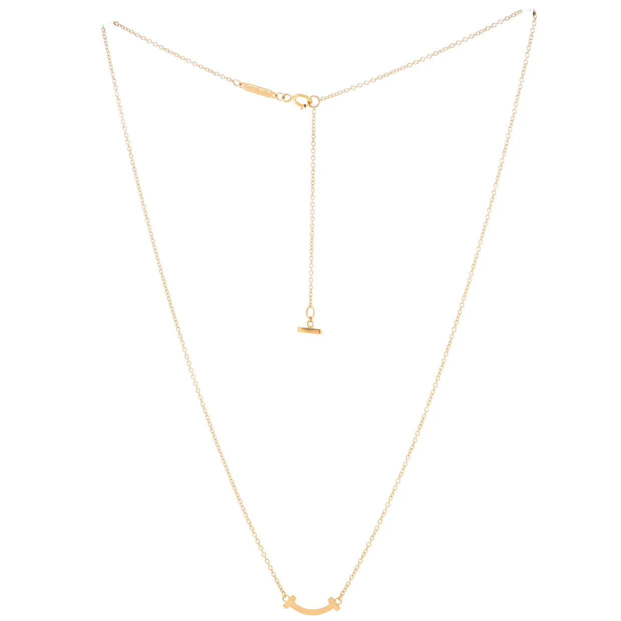 T Smile Pendant Necklace 18K Rose Gold Mini - Deep Luxury
