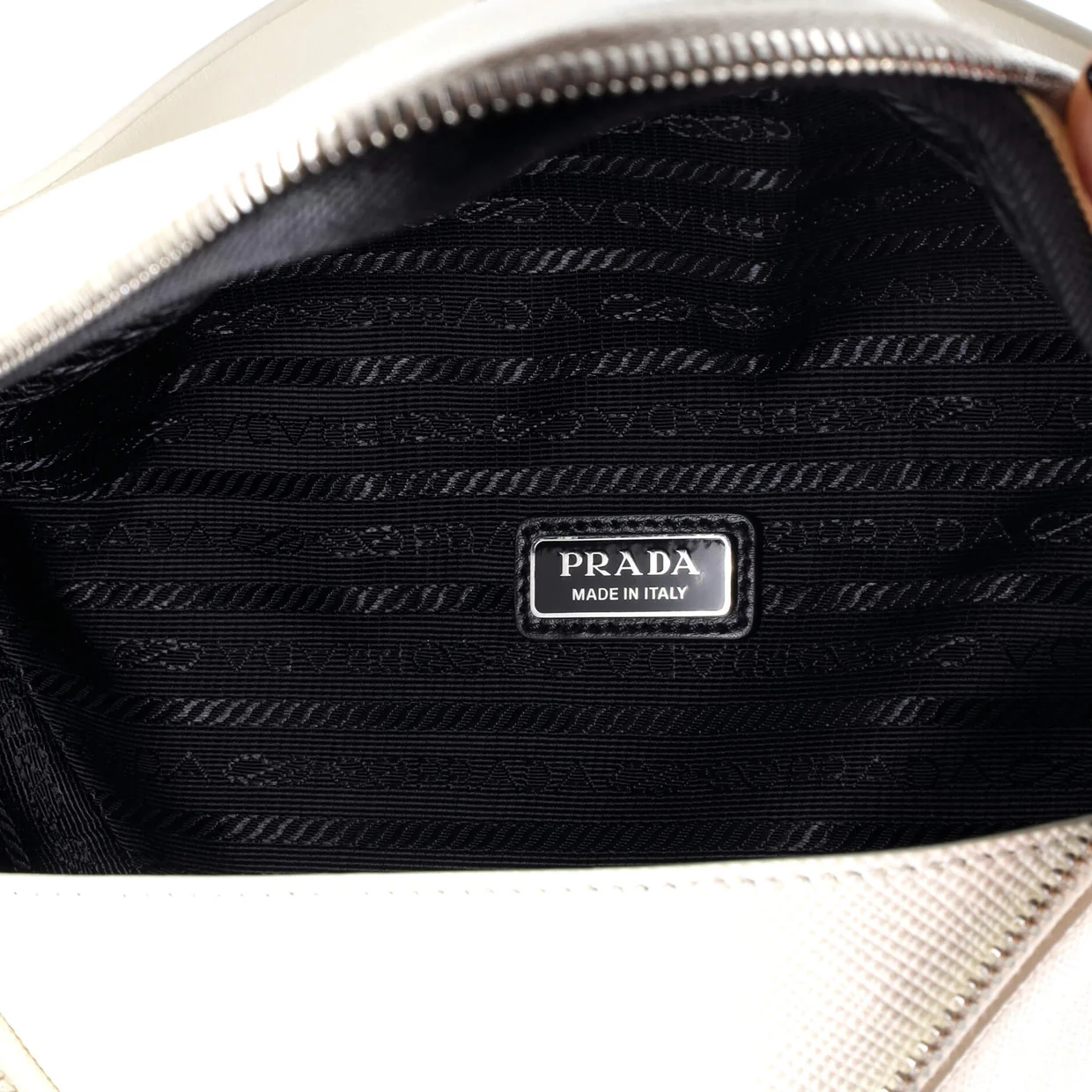 Triangle Logo Zip Around Shoulder Bag Saffiano Leather - Deep Luxury