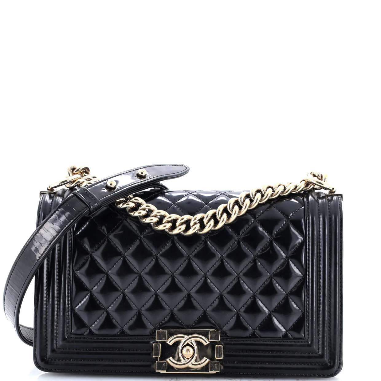 Boy Flap Bag Quilted Iridescent Glazed Calfskin Old Medium - Deep Luxury