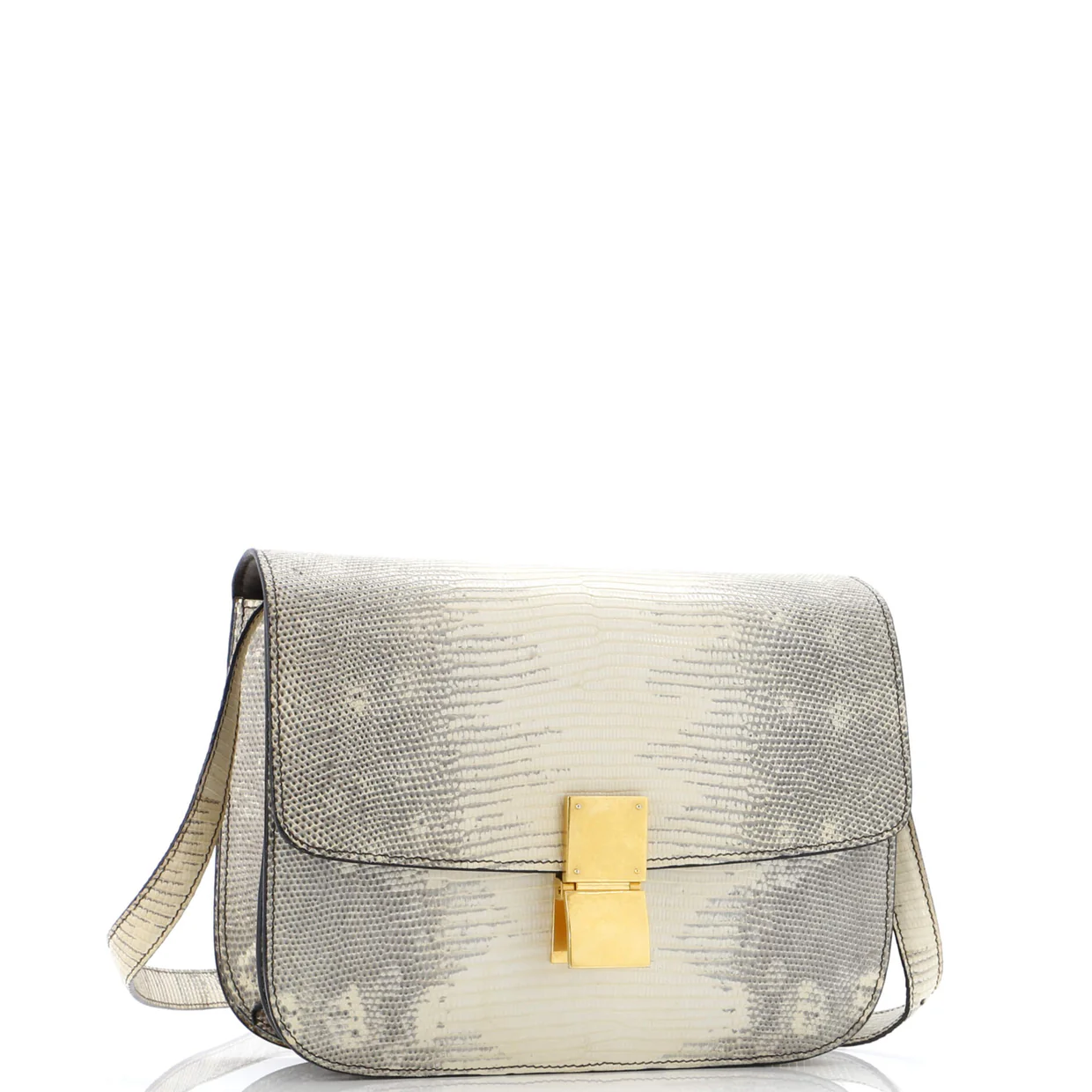 Classic Box Bag Lizard Medium - Deep Luxury