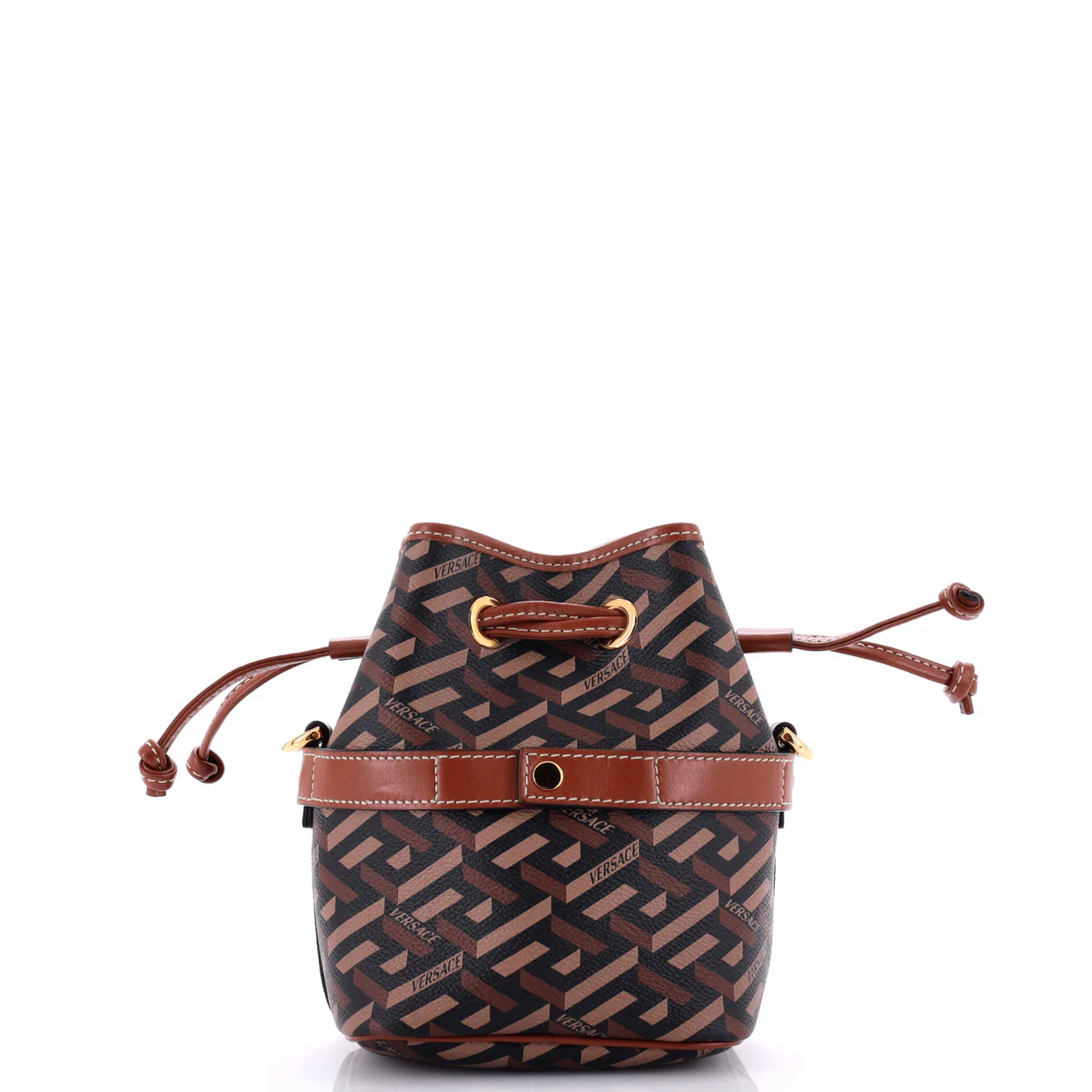 La Greca Bucket Bag Printed Coated Canvas Mini - Deep Luxury