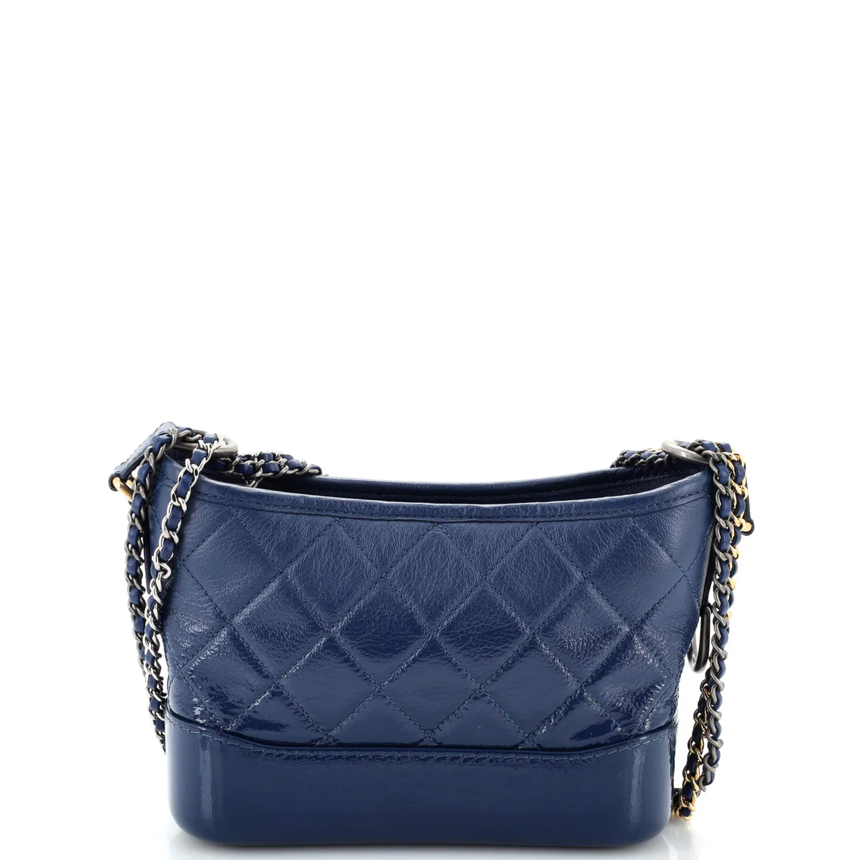 Gabrielle Hobo Quilted Goatskin and Patent Small - Deep Luxury