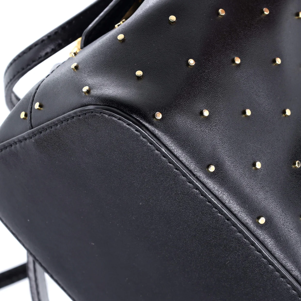 Mon Tresor Bucket Bag Studded Leather Mini - Deep Luxury