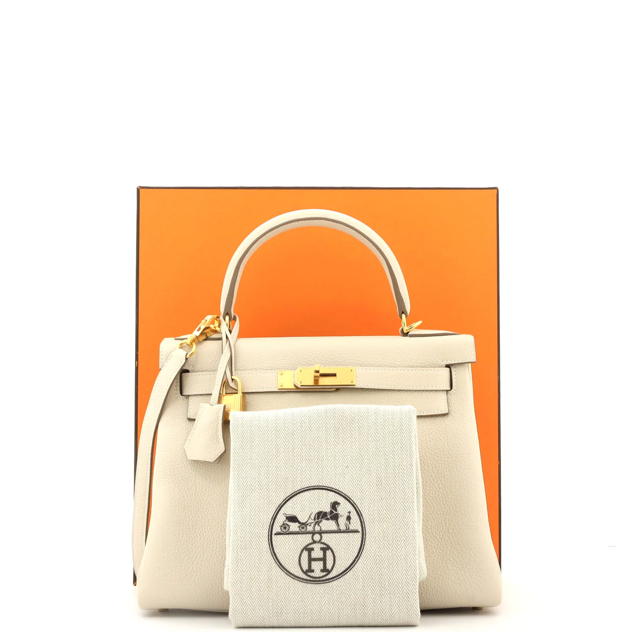 Kelly Handbag Light Togo with Gold Hardware 28 - Deep Luxury