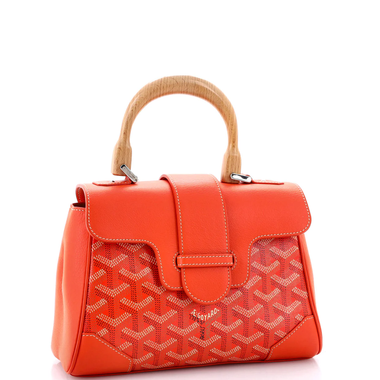 Saigon Top Handle Bag Coated Canvas with Leather Mini - Deep Luxury