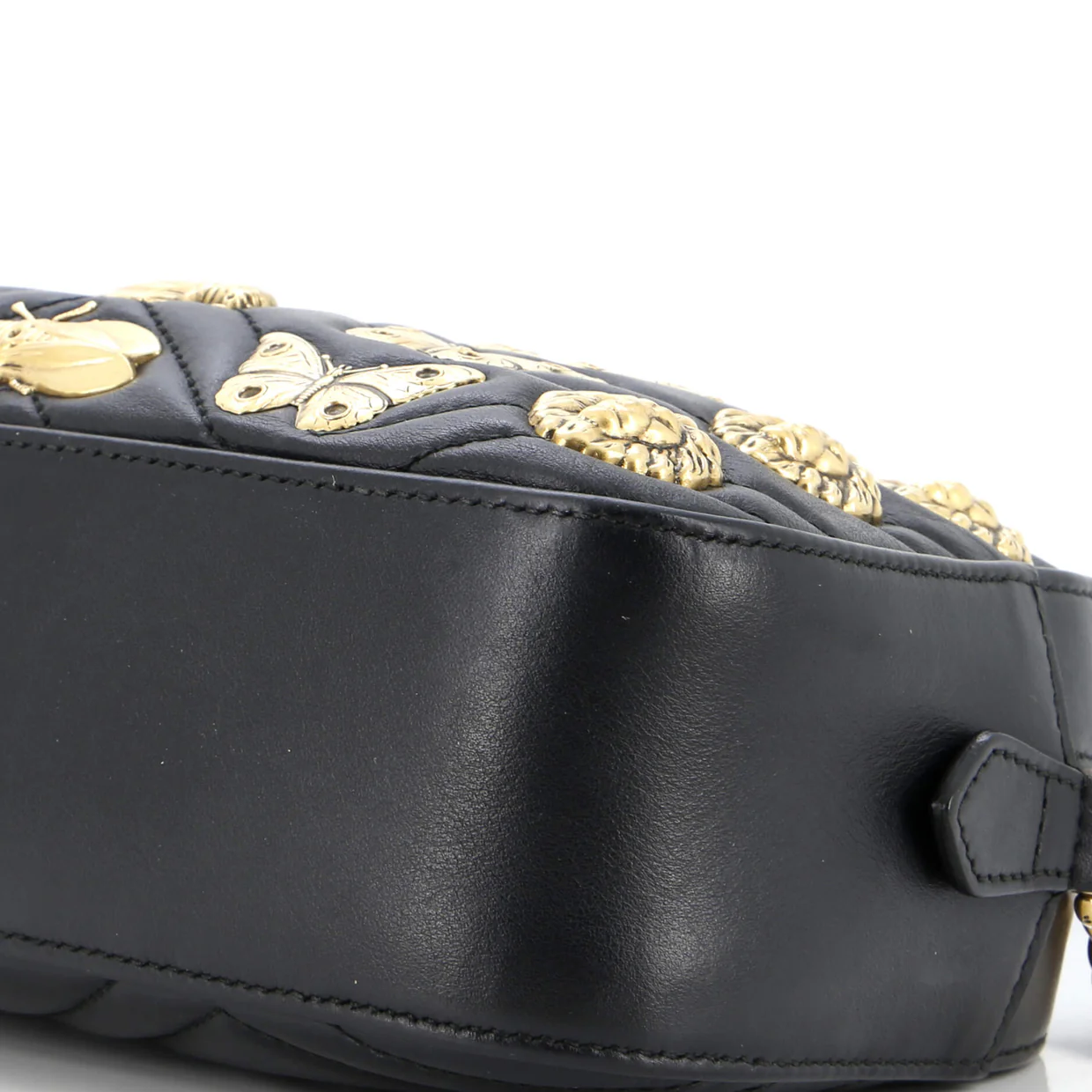 GG Marmont Shoulder Bag Embellished Matelasse Leather Small - Deep Luxury