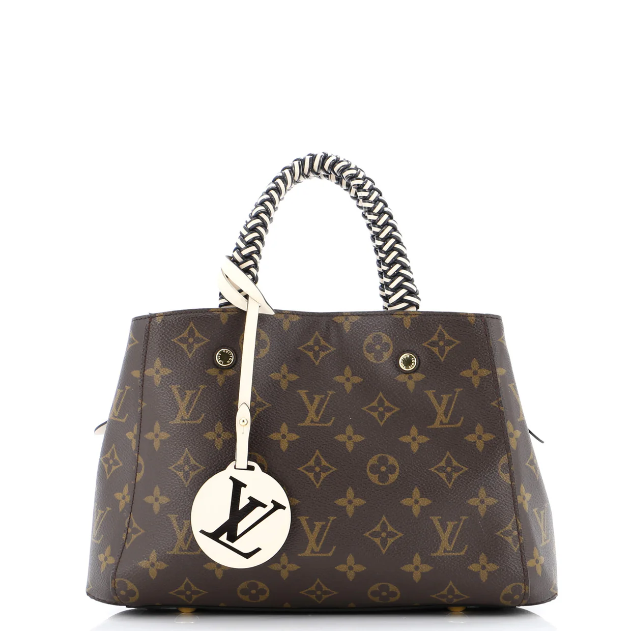 Braided Handle Montaigne Handbag Monogram Canvas BB - Deep Luxury