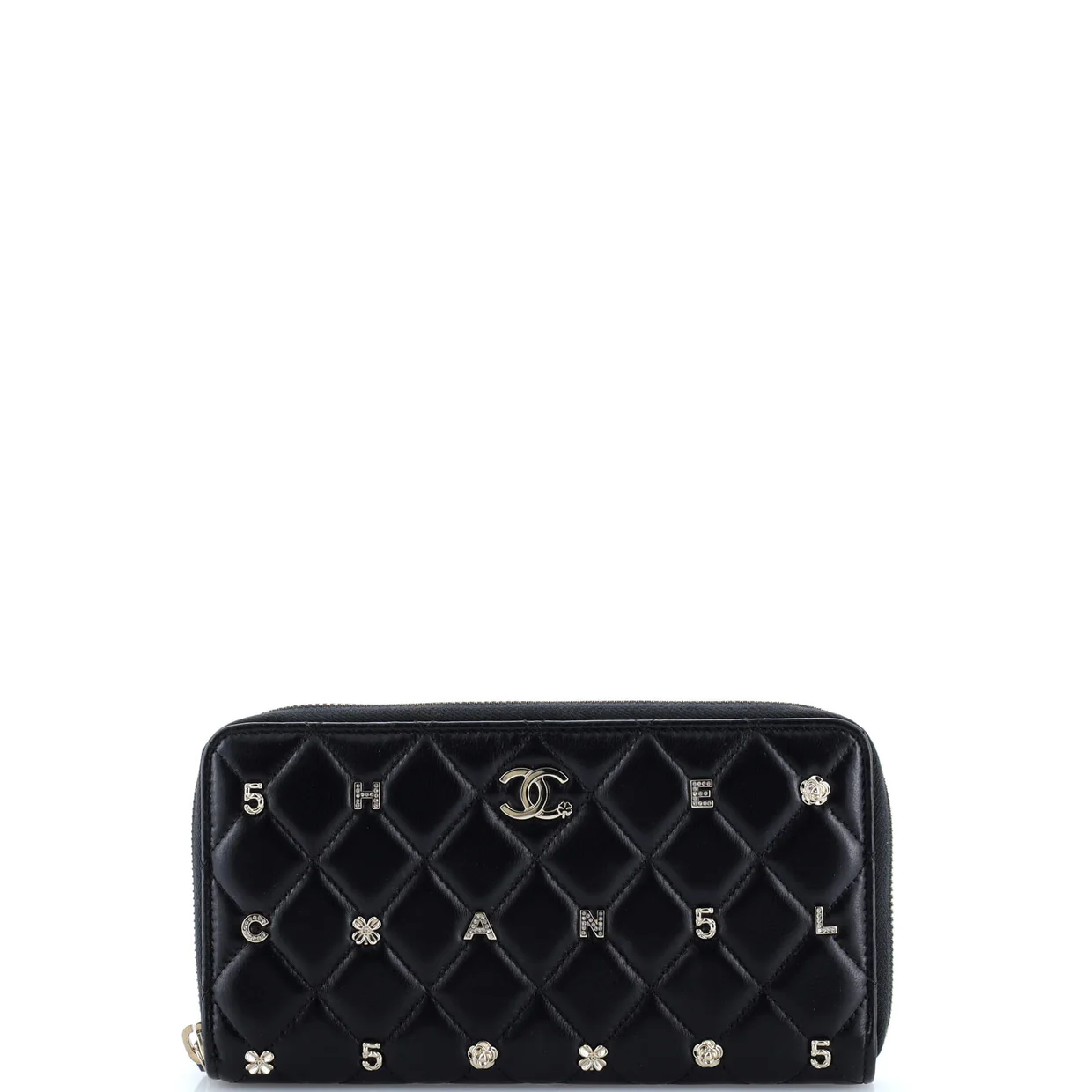 Lucky Charms Zip Around Wallet Quilted Lambskin Long - Deep Luxury
