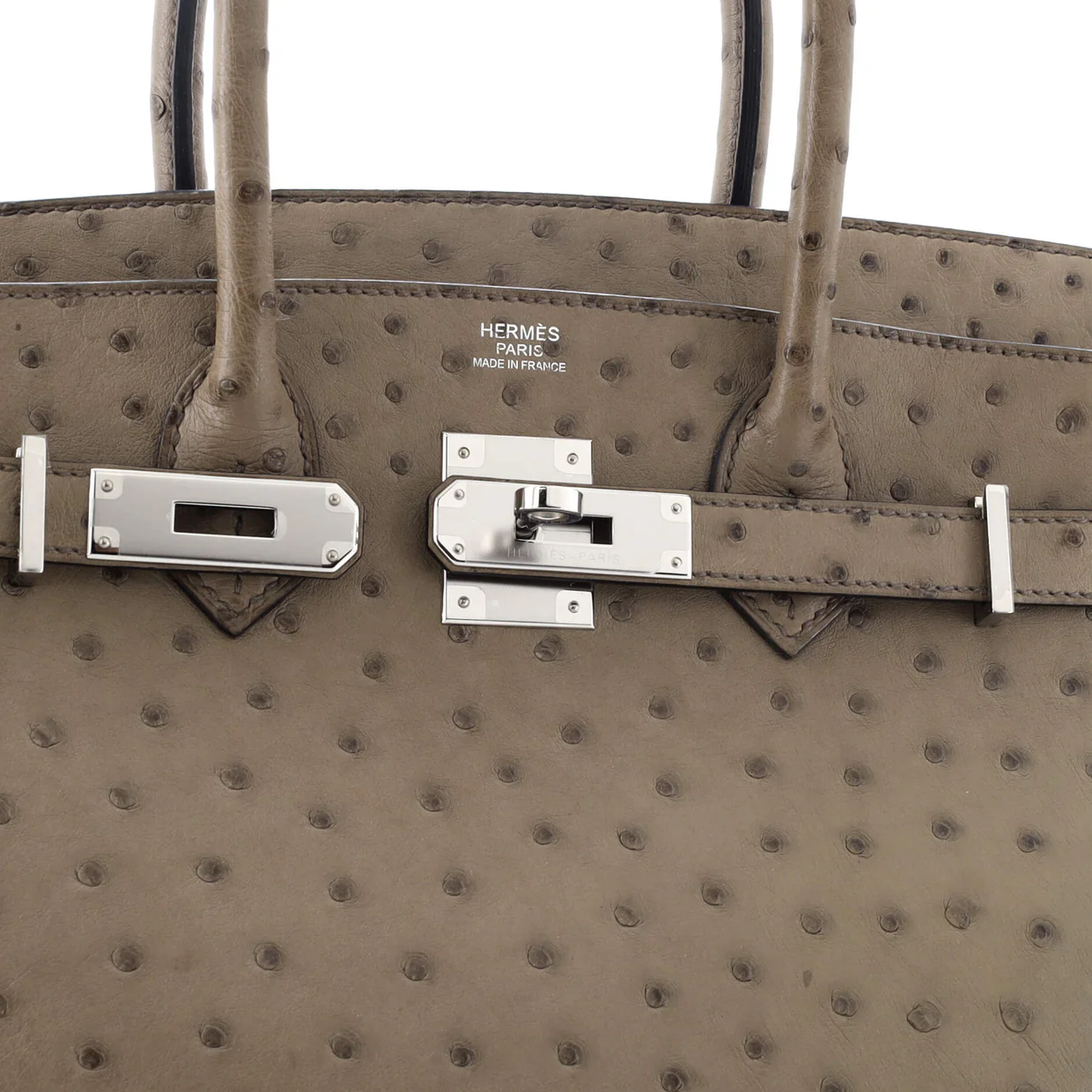 Birkin Handbag Mousse Ostrich with Palladium Hardware 30 - Deep Luxury