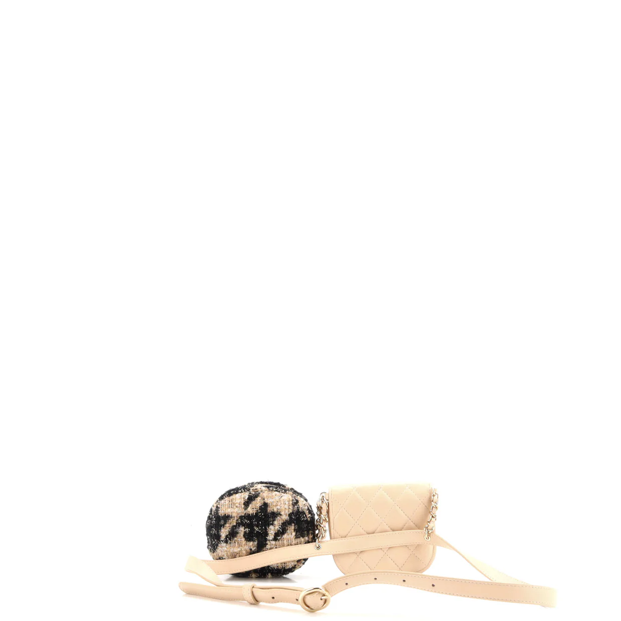 CC Waist Bag with Coin Purse Quilted Lambskin and Tweed - Deep Luxury