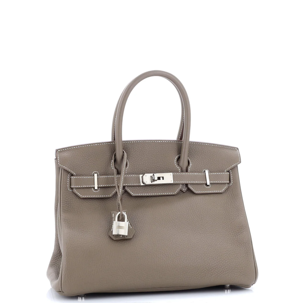 Birkin Handbag Grey Clemence with Palladium Hardware 30 - Deep Luxury