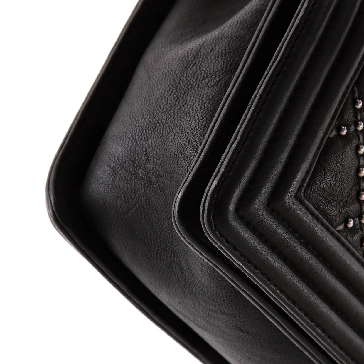 Boy Flap Bag Studded Quilted Distressed Calfskin New Medium - Deep Luxury