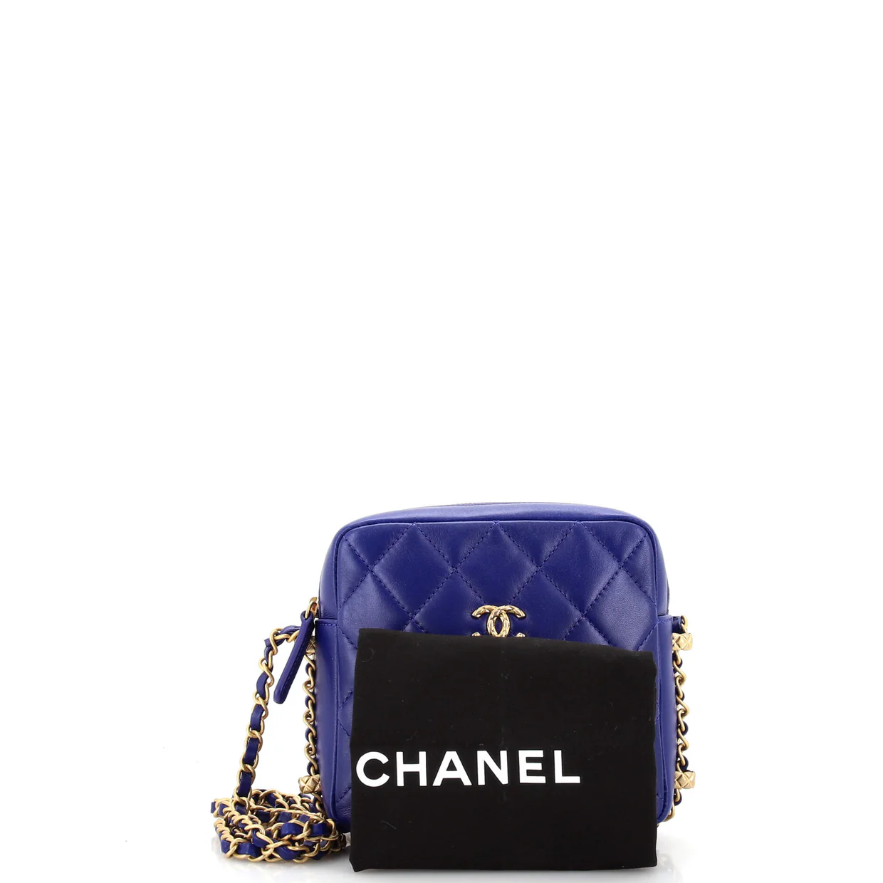 Chain Around Square Camera Bag Quilted Lambskin Small - Deep Luxury