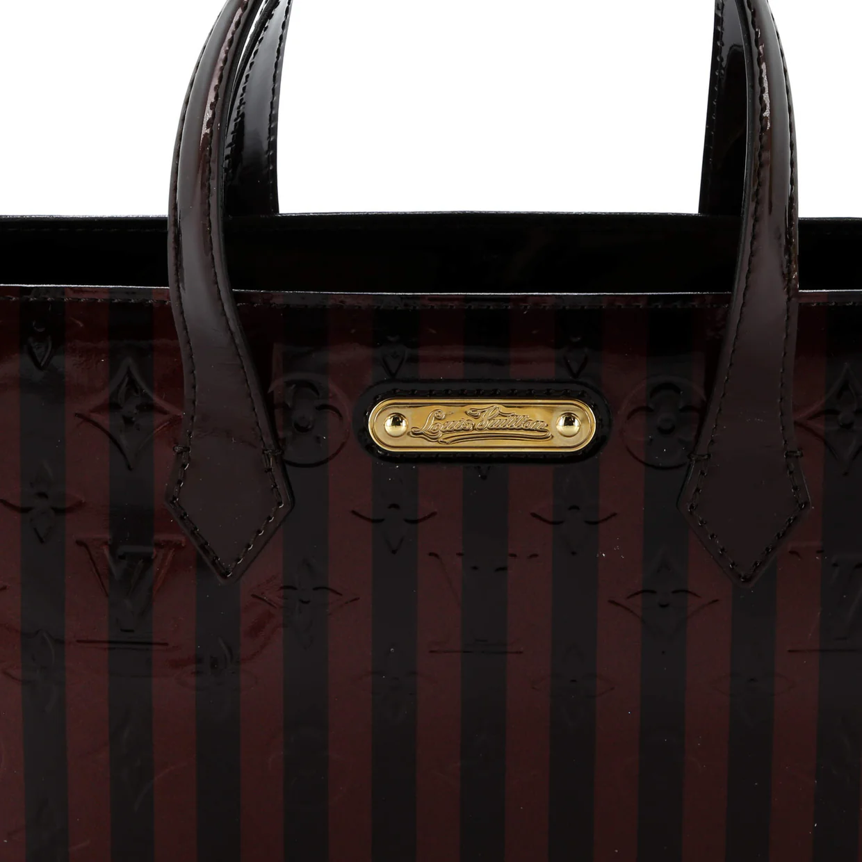 Wilshire Handbag Limited Edition Monogram Vernis Rayures PM - Deep Luxury