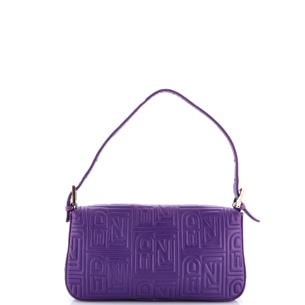 Baguette Bag Logo Embossed Leather Small - Deep Luxury