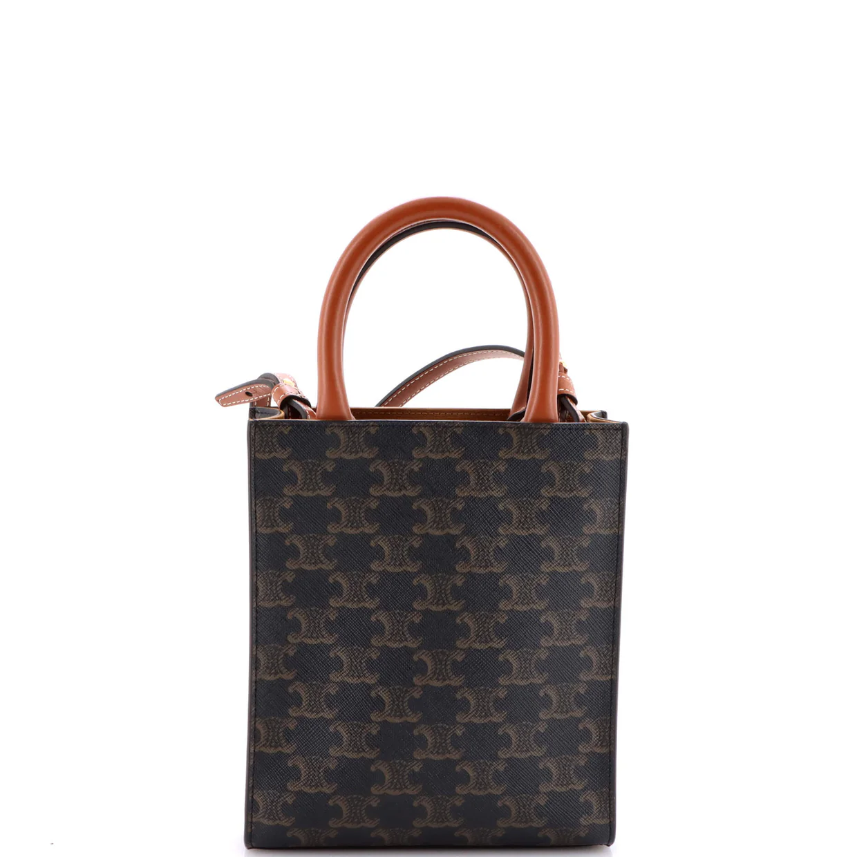 Vertical Cabas Tote Triomphe Coated Canvas Mini - Deep Luxury